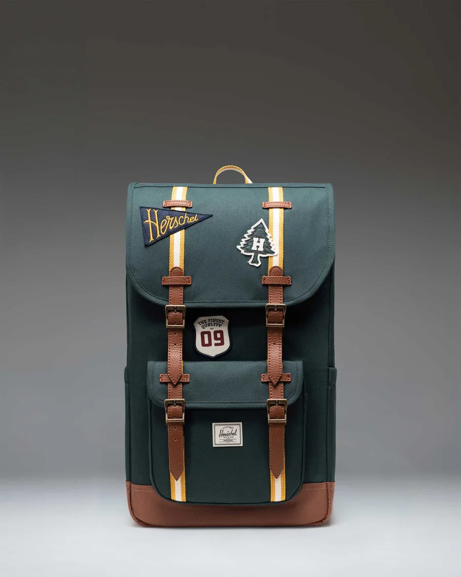 HERSCHEL LITTLE AMERICA BSCKPACK PATCHES GREEN GABL