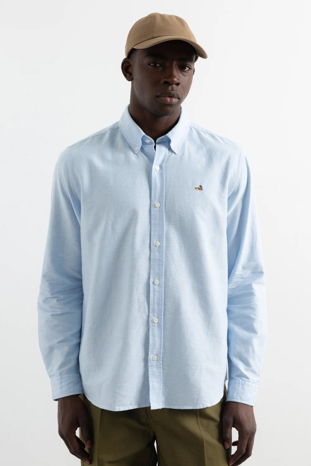 EDMMOND DUCK SHIRT OXFORD PLAIN LIGHT BLUE