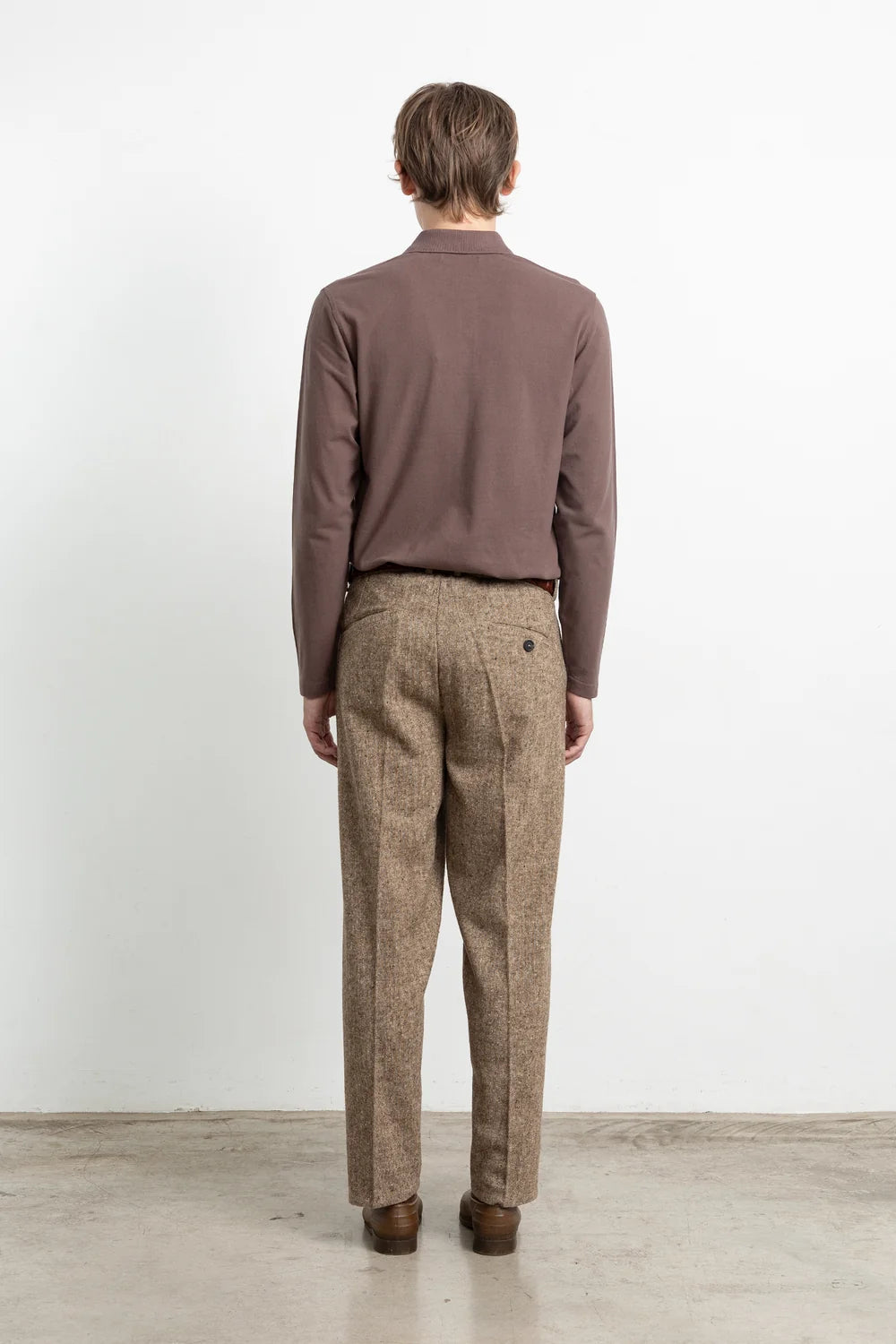EDMMOND DUCK POLO LS PLAIN CHOCOLATE