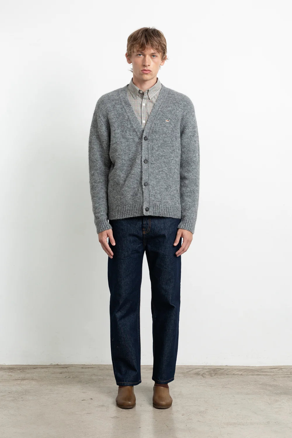 EDMMOND DUCK CARDIGAN PLAIN GREY