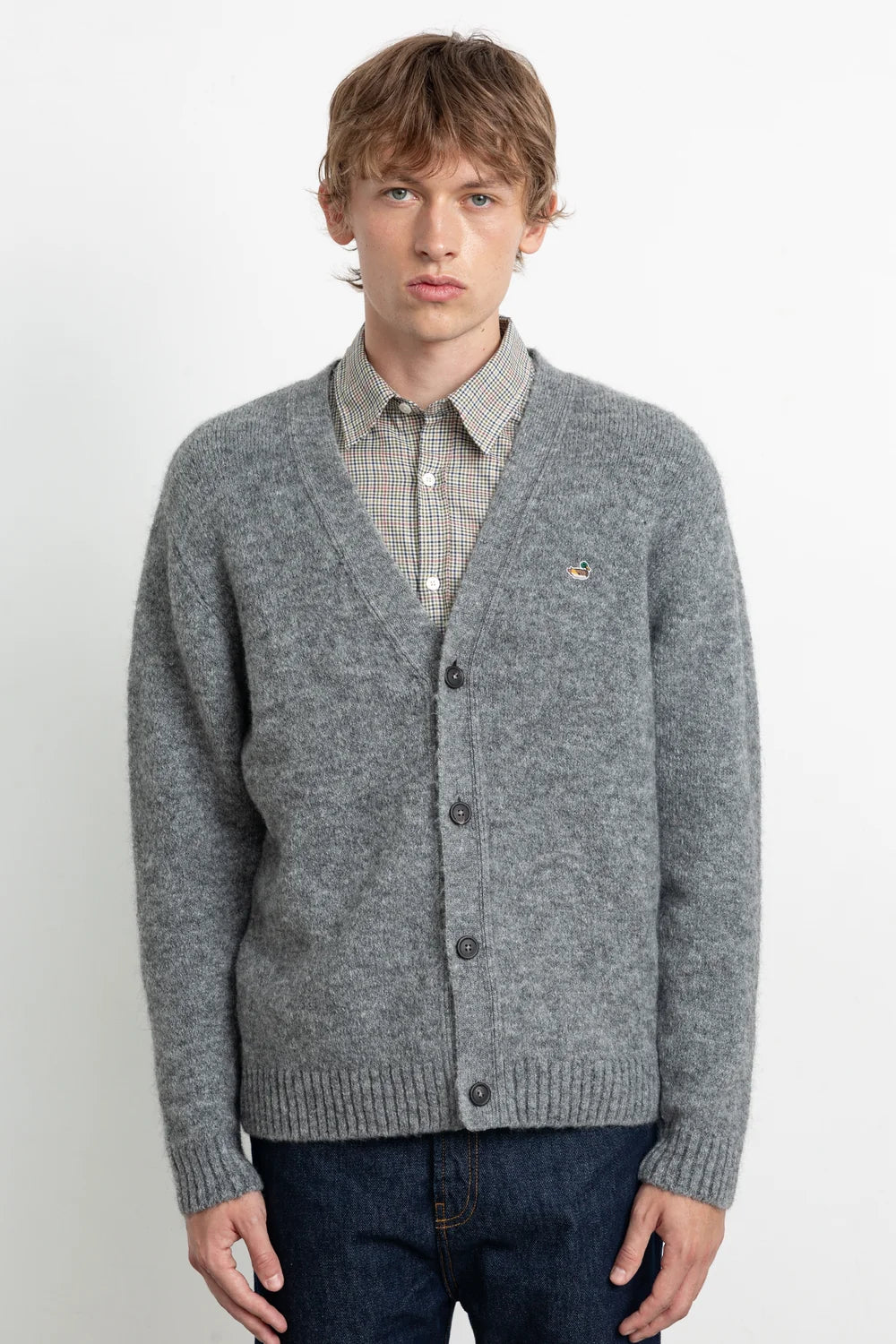 EDMMOND DUCK CARDIGAN PLAIN GREY