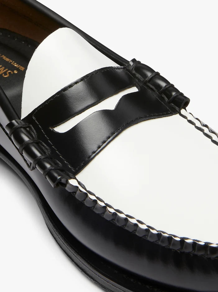 G.h. Bass Penny Weejuns Larson Penny Pelle bianca e nera