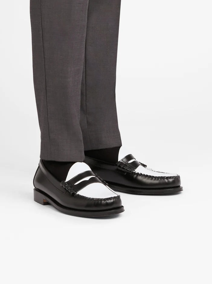 G.h. Bass Penny Weejuns Larson Penny Pelle bianca e nera