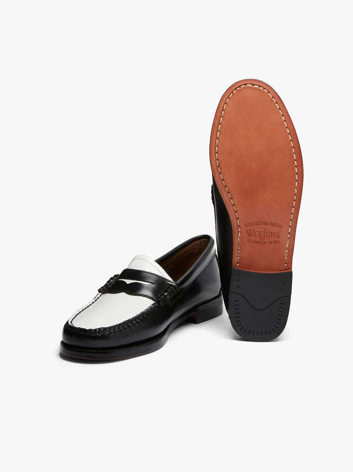 G.h. Bass Penny Weejuns Penny Pelle bianca e nera (Donna)