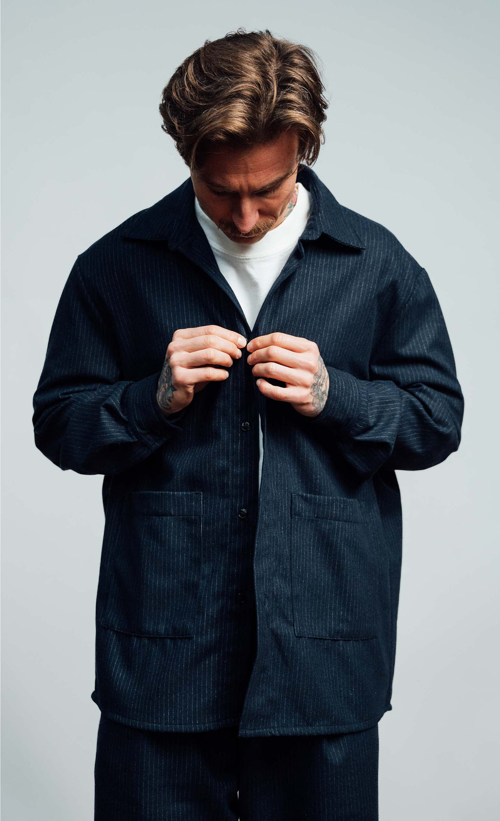 Wooden Balera Jacket - Blu Gessato