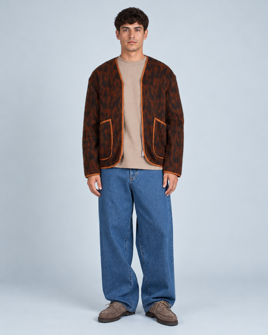 Wooden Cameron zip maculato