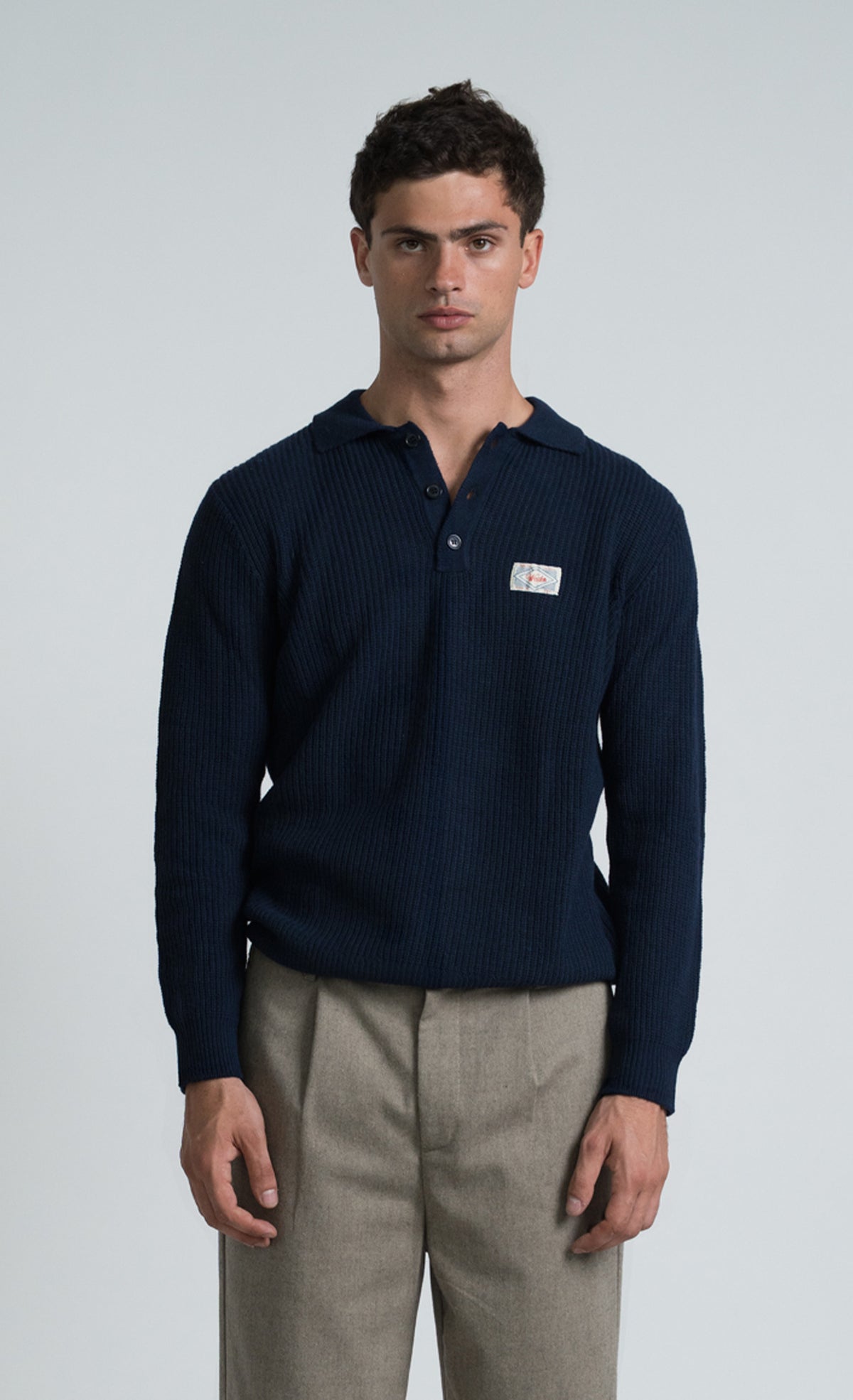 Wooden Polo in Lana Mark – Blu