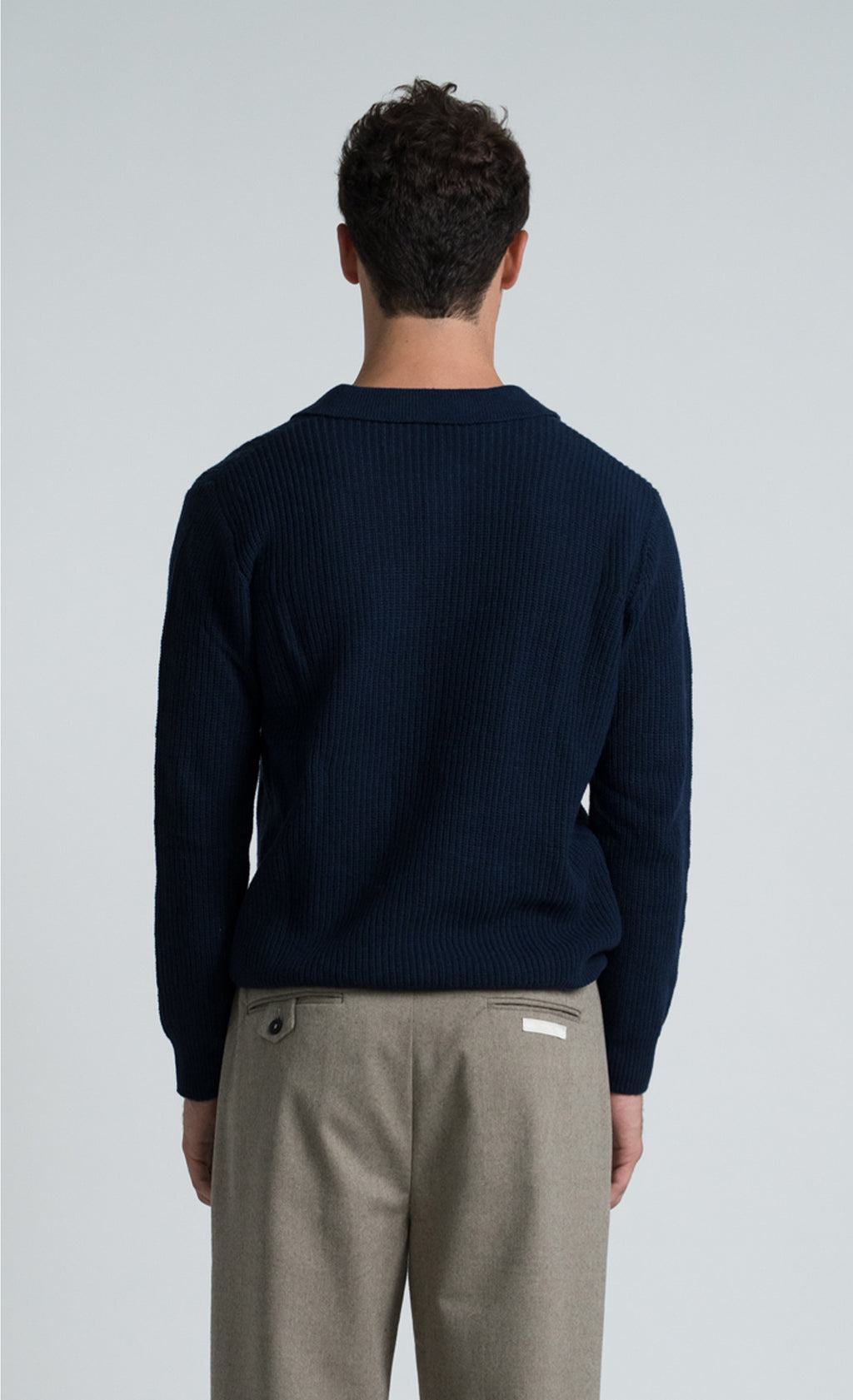 Wooden Polo in Lana Mark – Blu