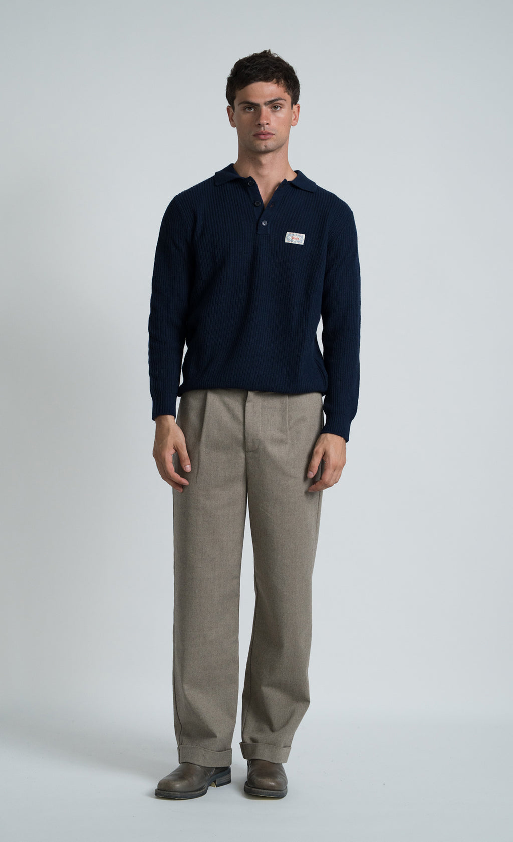 Wooden Polo in Lana Mark – Blu