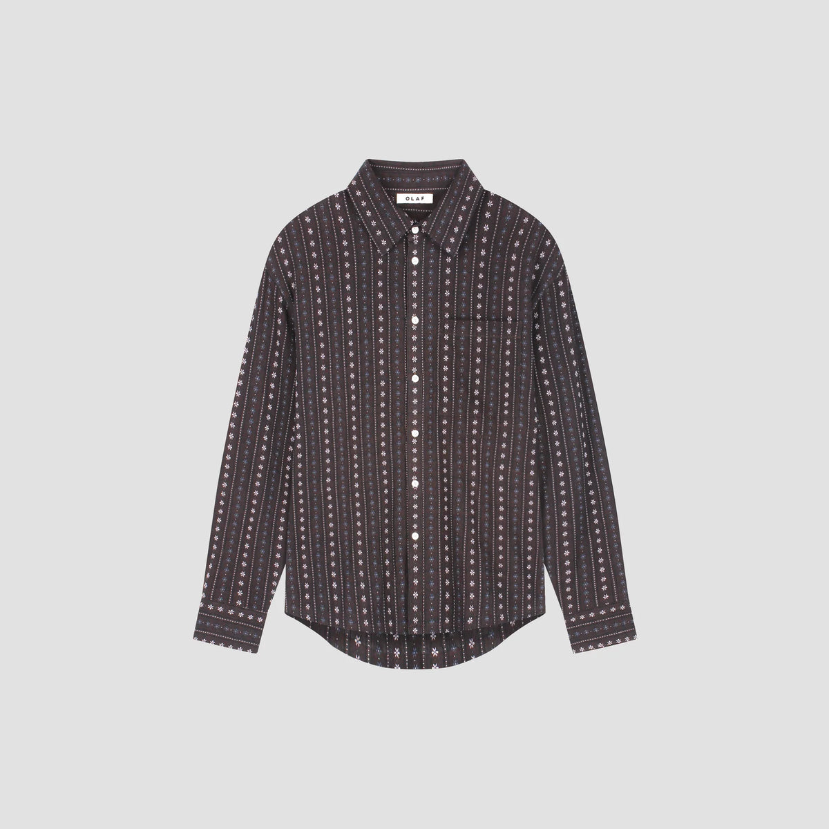 OLAF HUSSEIN HCOWBOY BOXY SHIRT - CHOCOLATE-PLUM