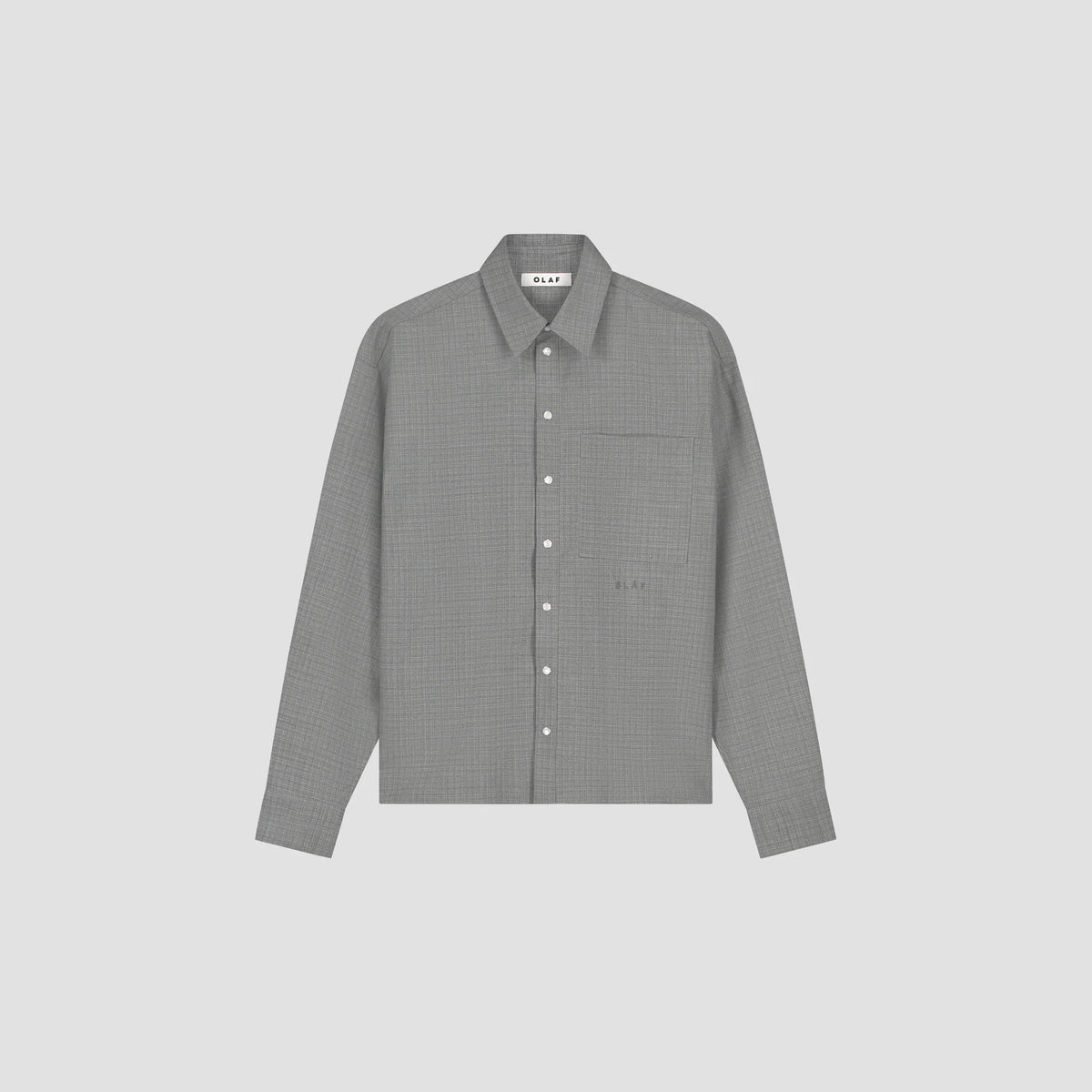 OLAF HUSSEIN WOOL BOXY SHIRT - HEATHER GREY