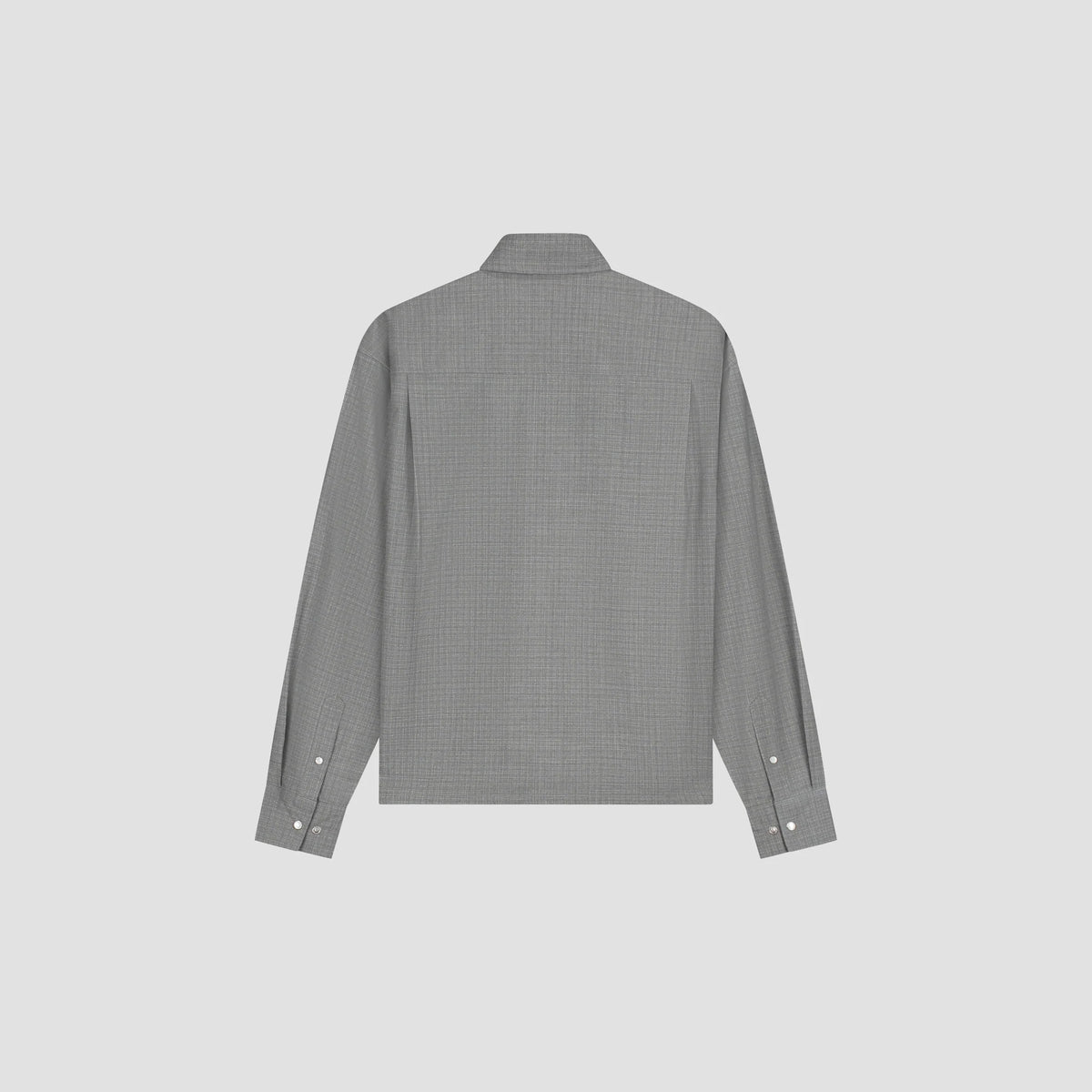 OLAF HUSSEIN WOOL BOXY SHIRT - HEATHER GREY