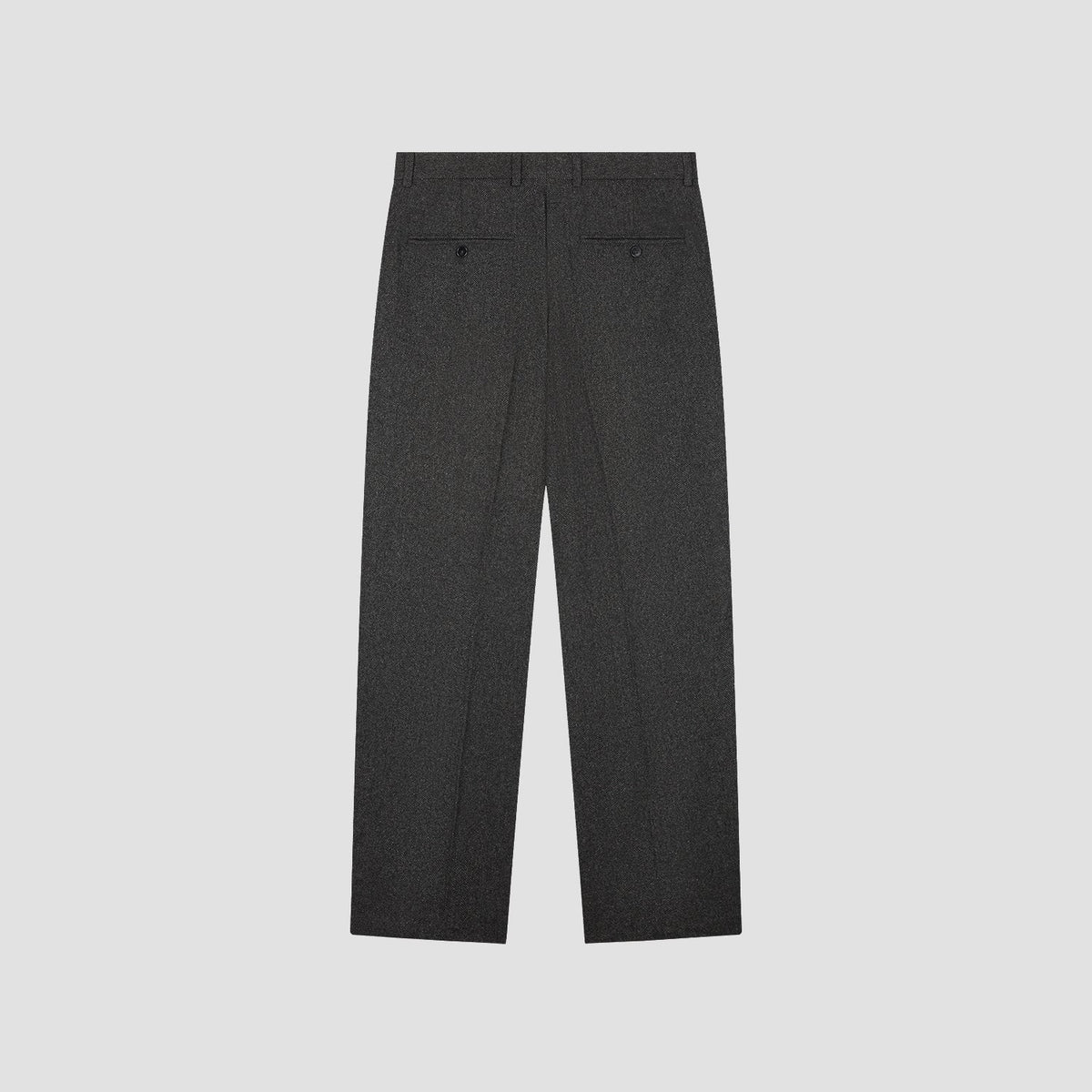 OLAF HUSSEIN HERRINGBONE RELAXED PLEATED PANT - CHARCOAL