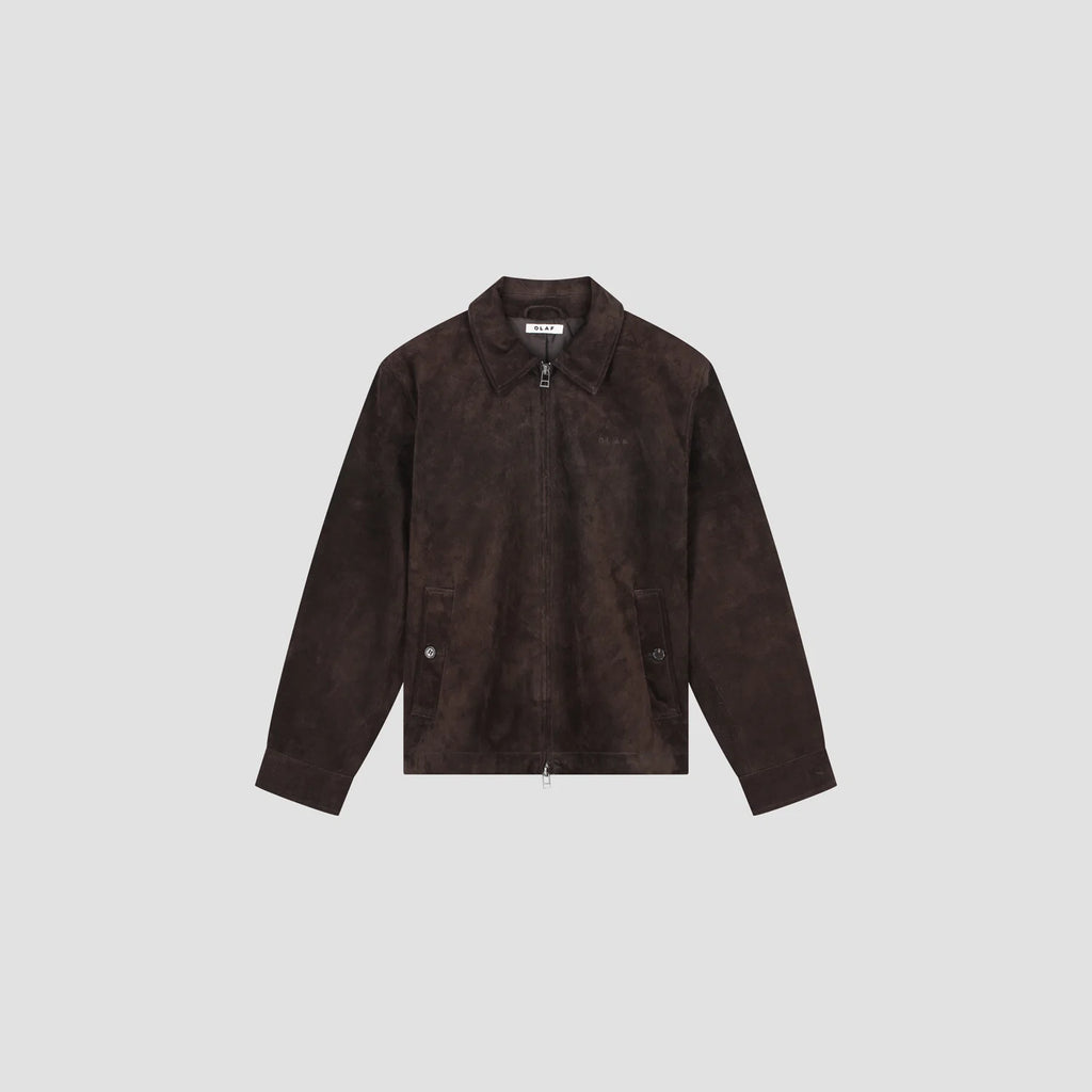 OLAF HUSSEIN SUEDE JACKET - CHOCOLATE PLUM