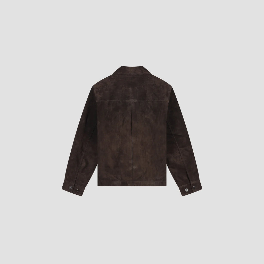 OLAF HUSSEIN SUEDE JACKET - CHOCOLATE PLUM