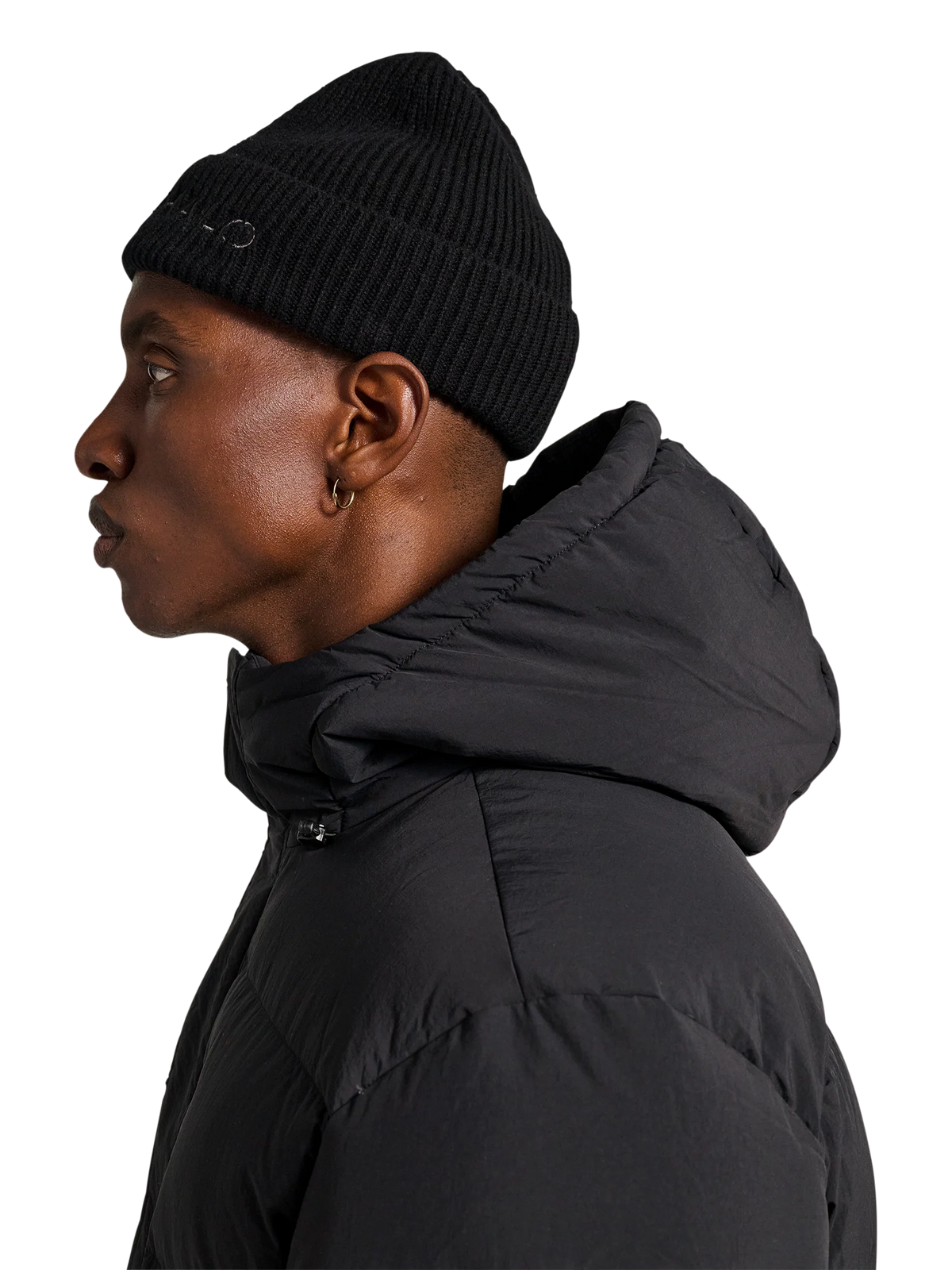 HALO WOOL RIB BEANIE BLACK