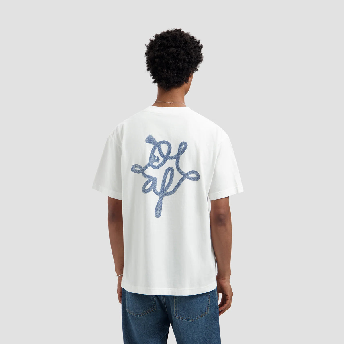 OLAF HUSSEIN LASSO MONOGRAM TEE - OPTICAL WHITE
