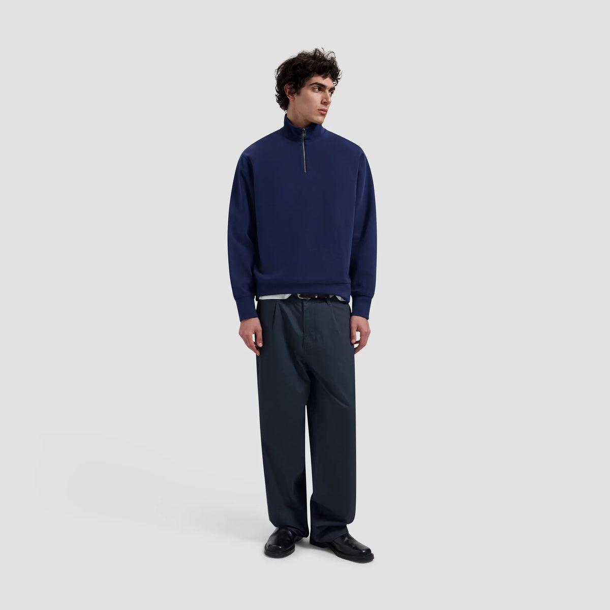 OLAF HUSSEIN ESSENTIAL HALF ZIP SWEAT - NAVAL ACADEMY