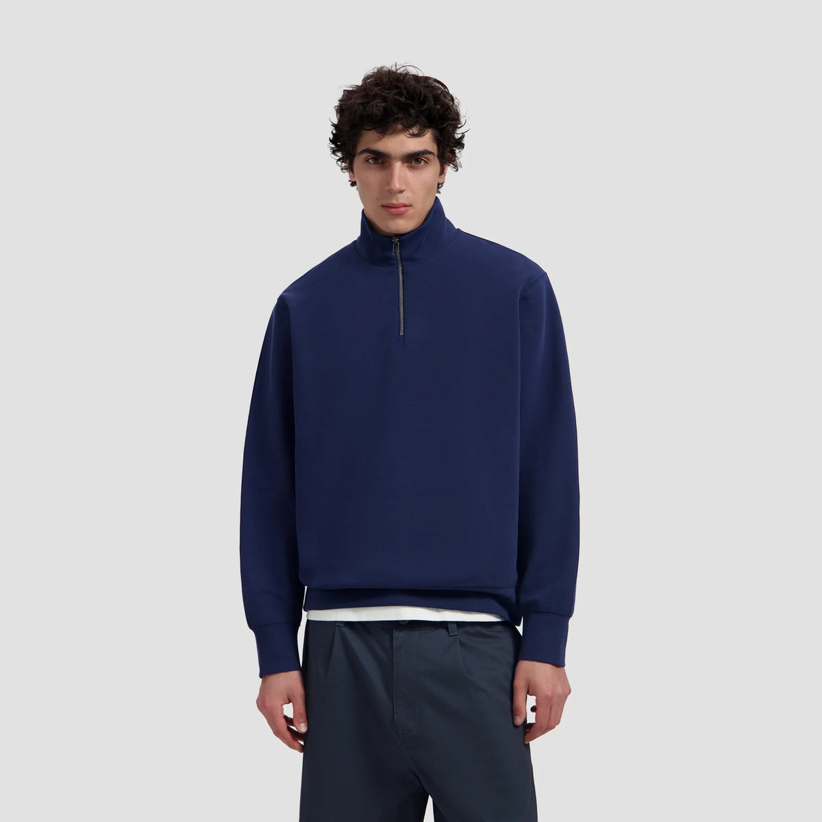 OLAF HUSSEIN ESSENTIAL HALF ZIP SWEAT - NAVAL ACADEMY