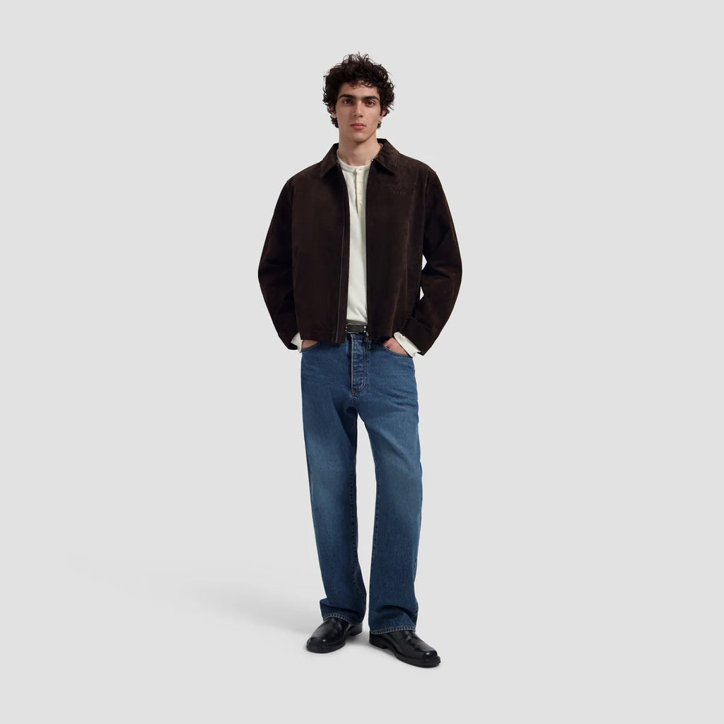 OLAF HUSSEIN SUEDE JACKET - CHOCOLATE PLUM