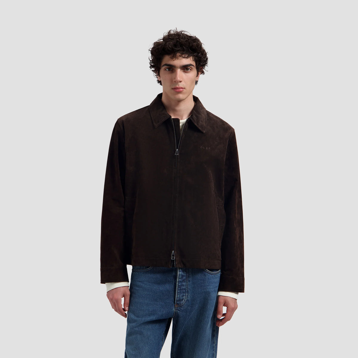 OLAF HUSSEIN SUEDE JACKET - CHOCOLATE PLUM