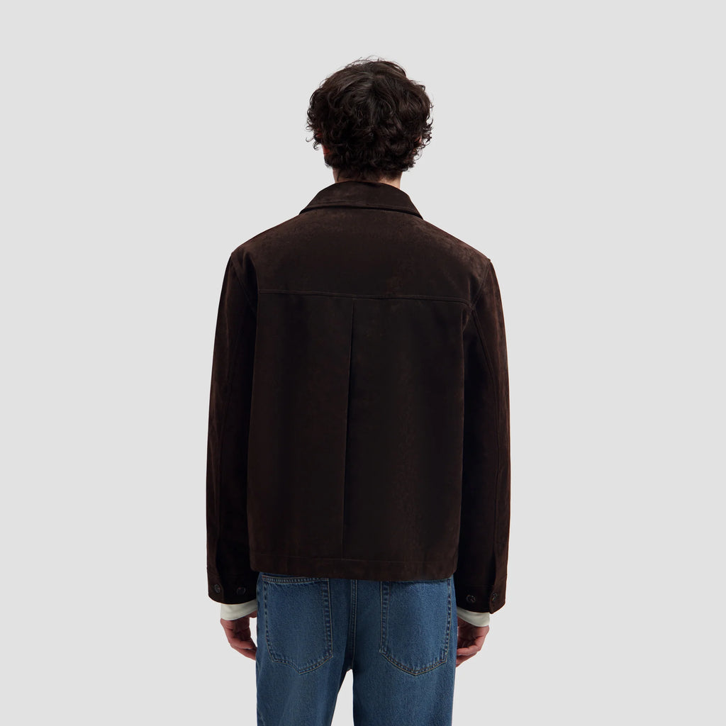 OLAF HUSSEIN SUEDE JACKET - CHOCOLATE PLUM