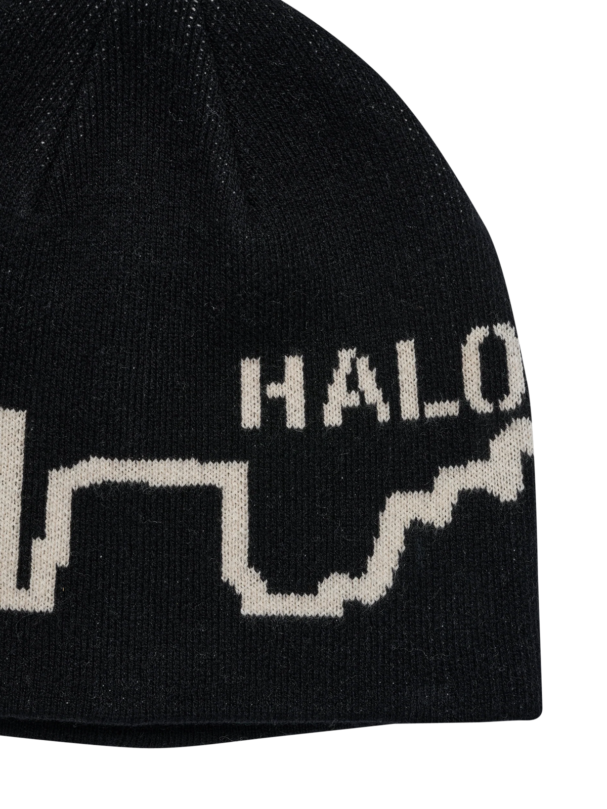 HALO LOGO BEANIE BLACK (BLACK/MARSHMALLOW)