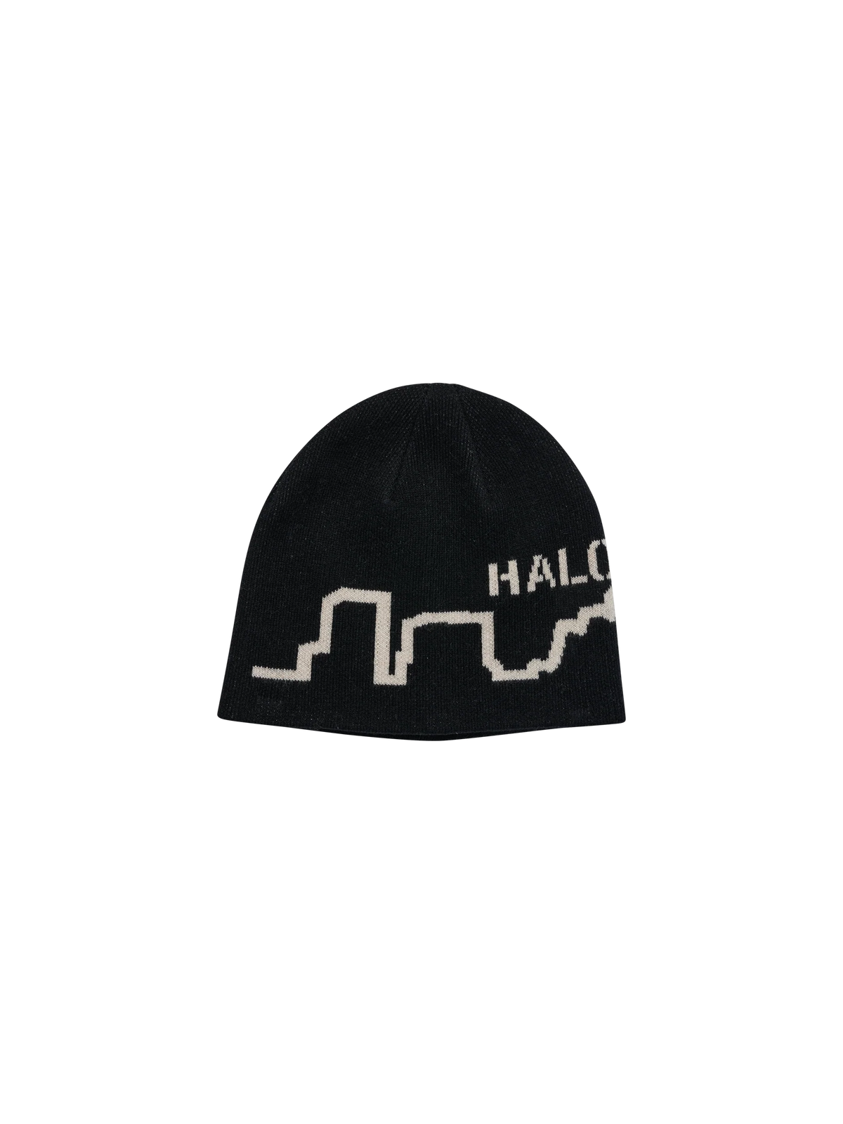 HALO LOGO BEANIE BLACK (BLACK/MARSHMALLOW)