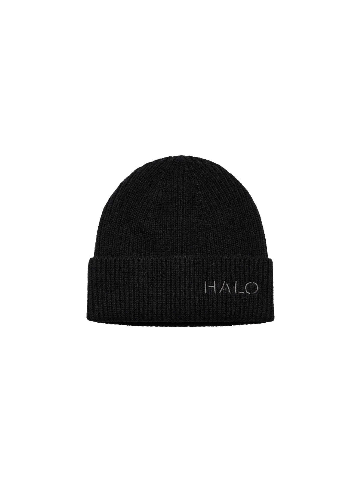 HALO WOOL RIB BEANIE BLACK