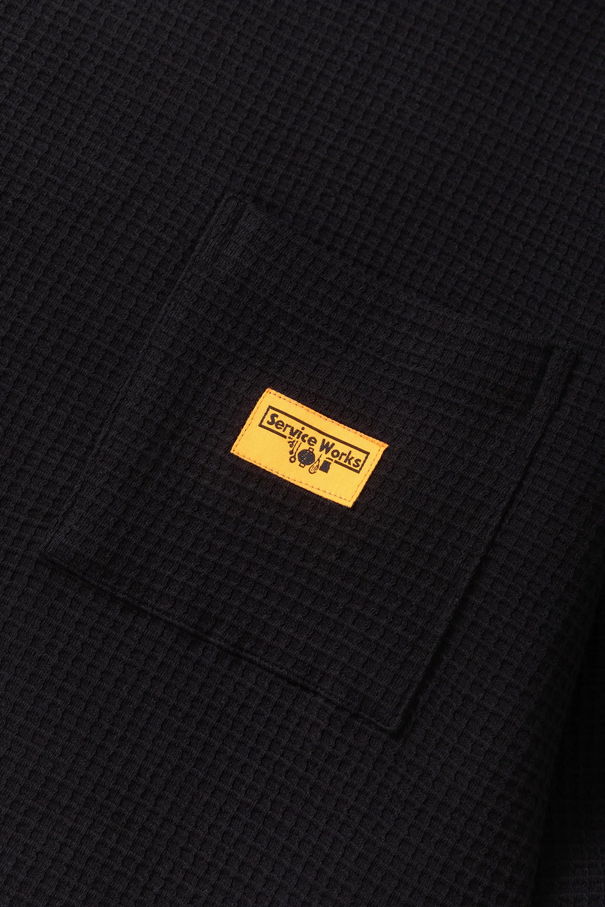 Service Works Waffle Contrast Thermal Long Sleeve Tee - Black/White