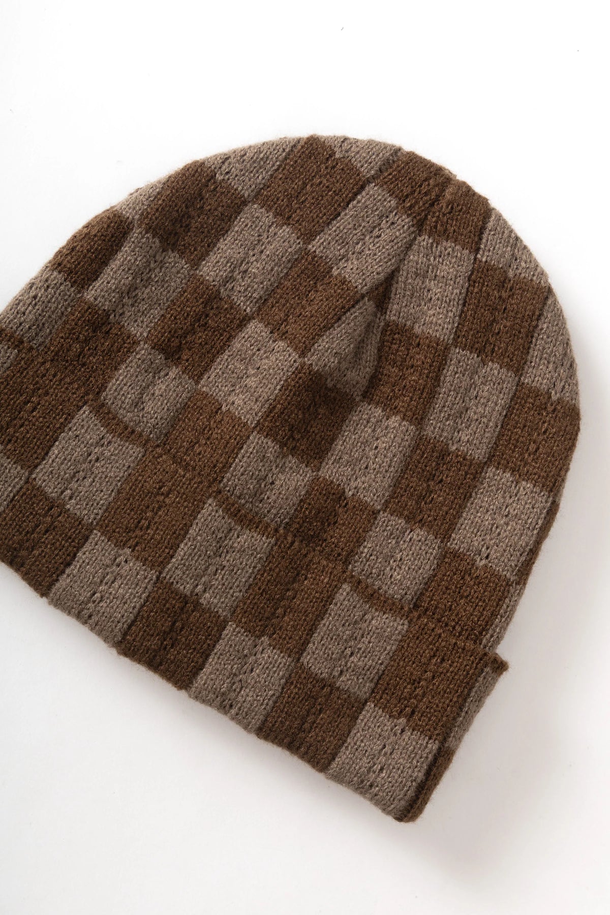 Service Works Chunky Check Beanie - Brown