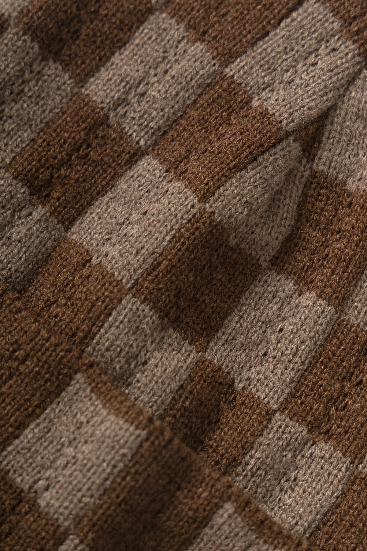 Service Works Chunky Check Beanie - Brown