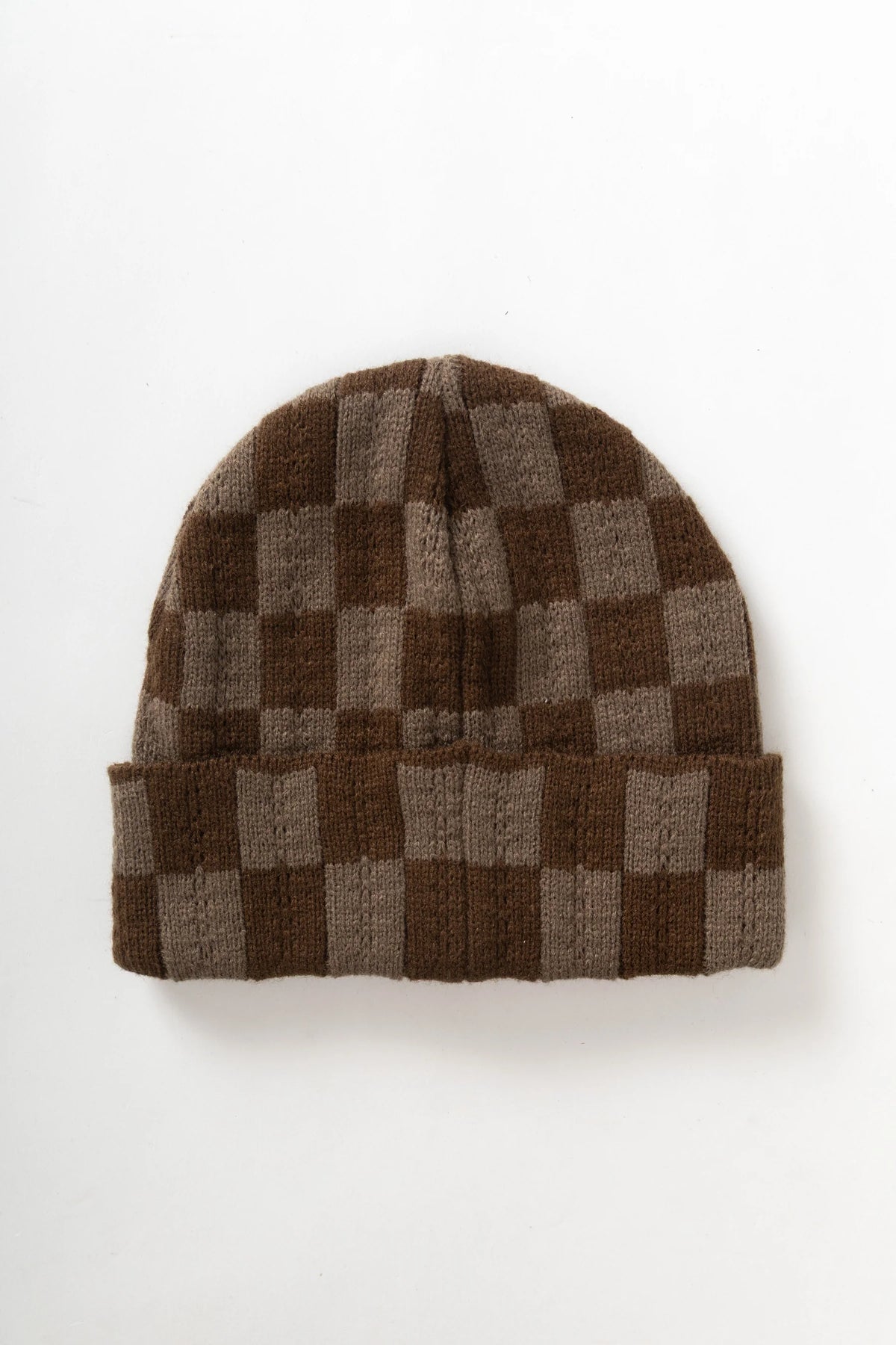 Service Works Chunky Check Beanie - Brown