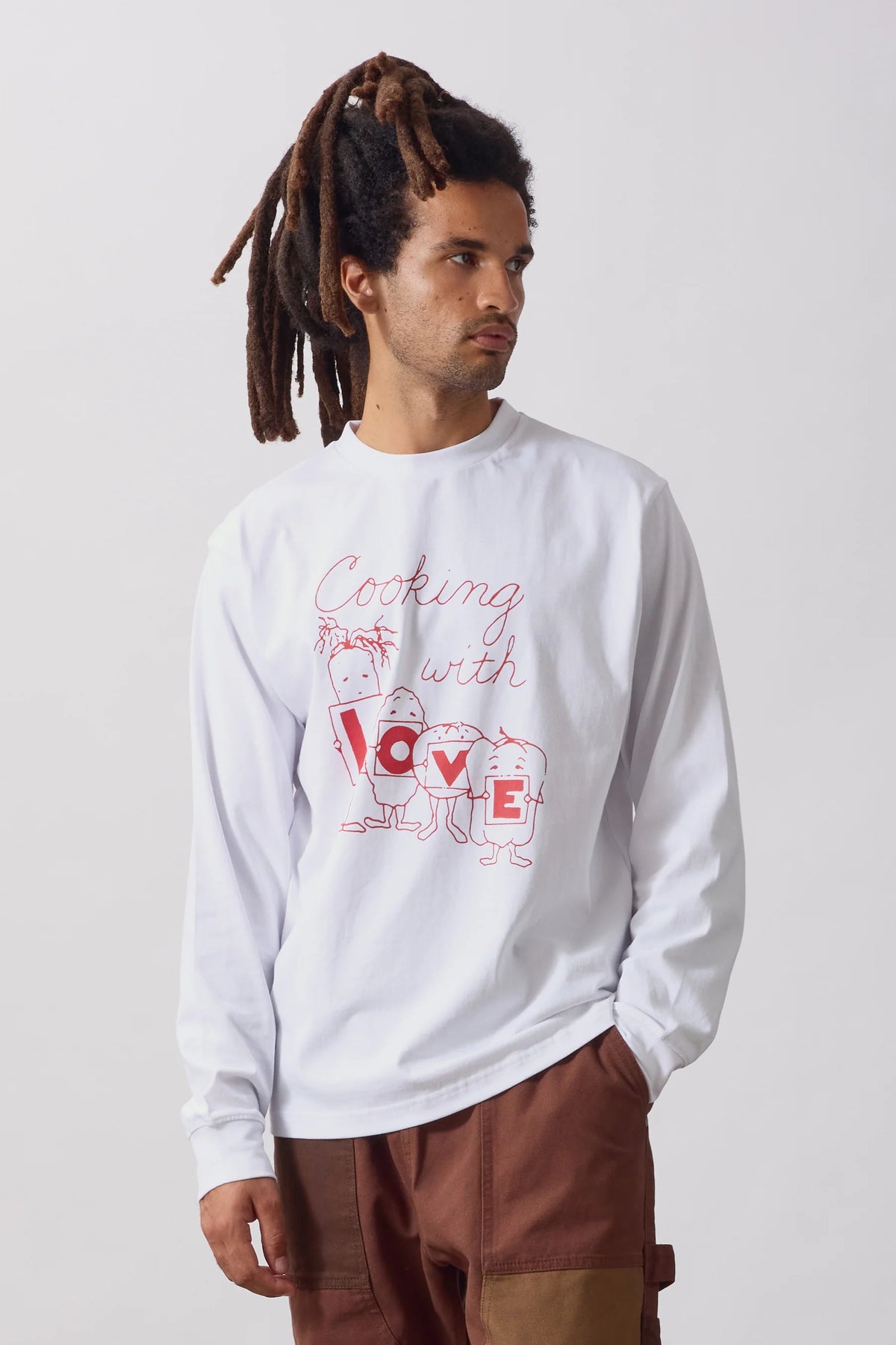 Service Works L O V E Long Sleeve Tee - White