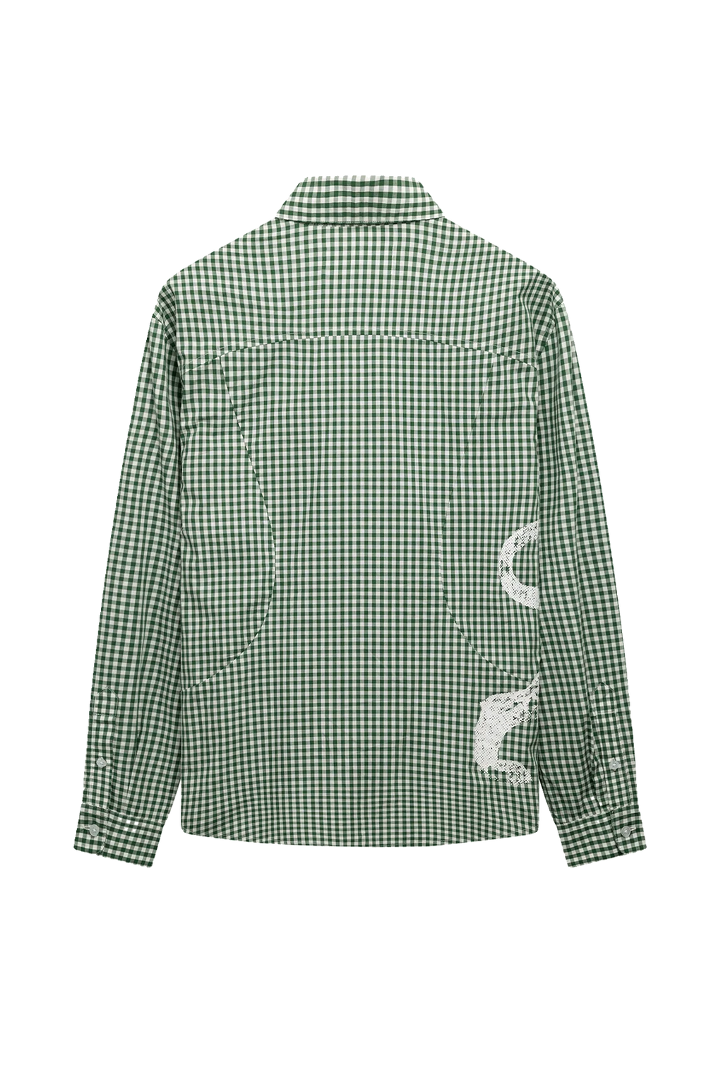The new originals lion button shirt dark green check