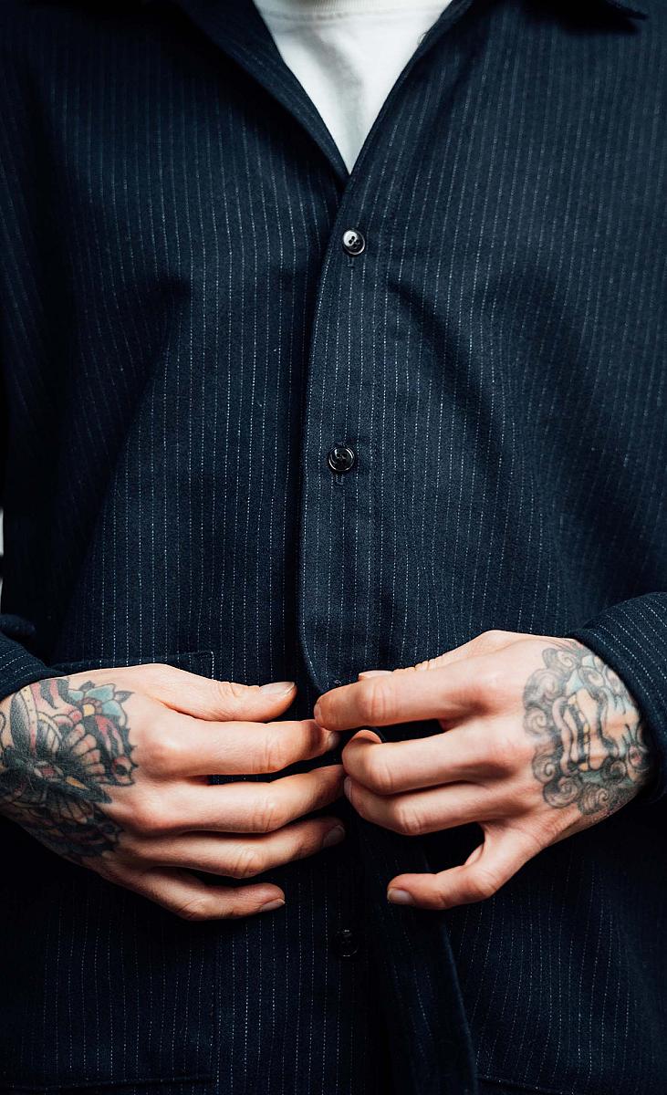 Wooden Balera Jacket - Blu Gessato