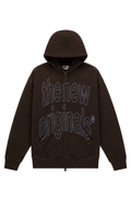 The new originals big logo zip-up hoodie potting soil / lush blue