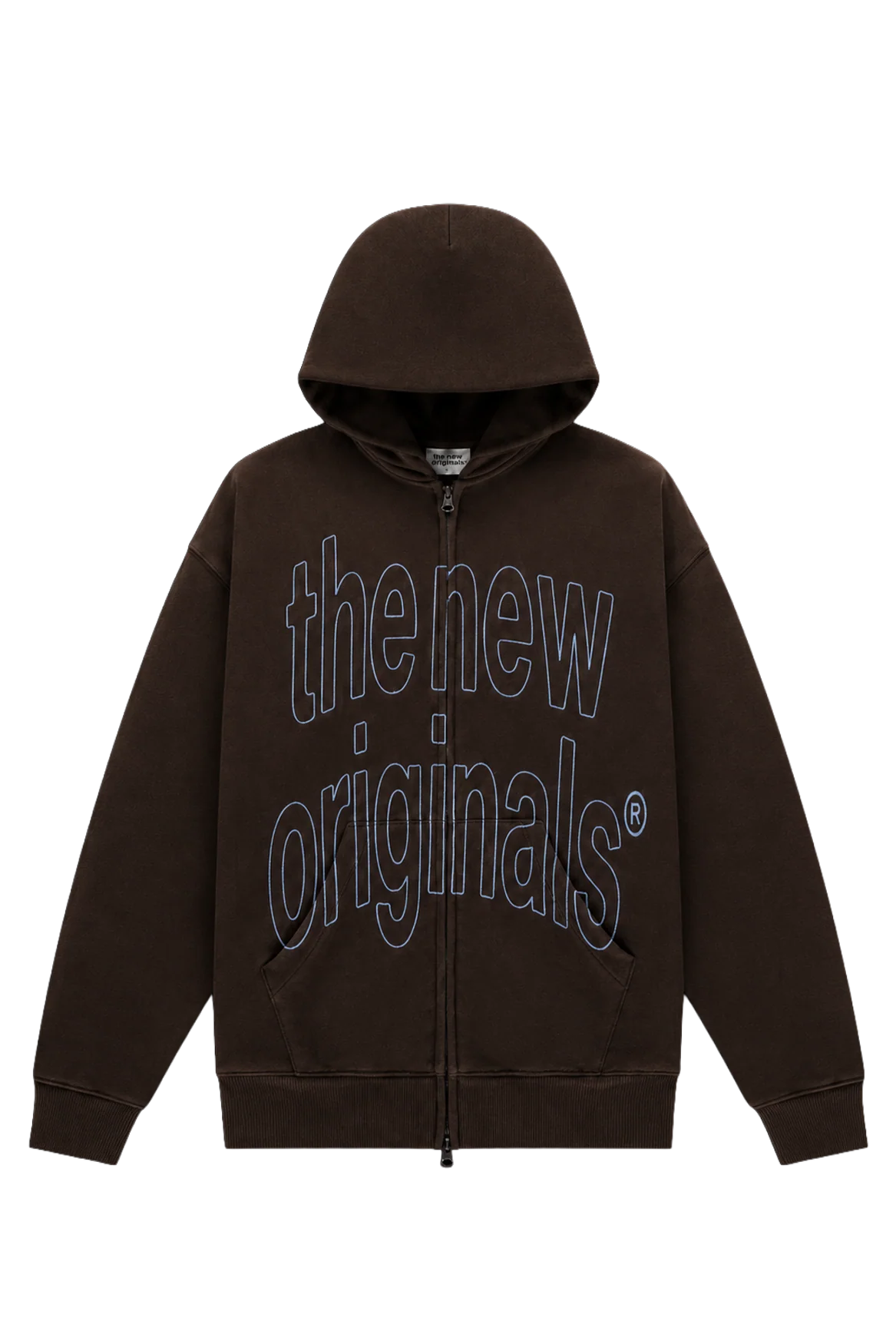 The new originals big logo zip-up hoodie potting soil / lush blue