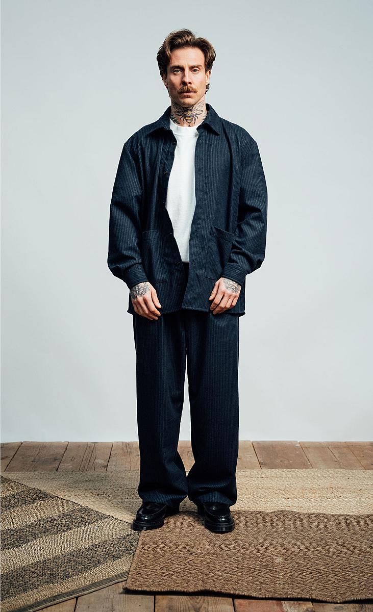 Wooden Big Osaka - Blu Gessato