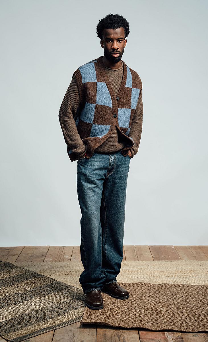 Wooden Gilet Kent – Quadri Marrone