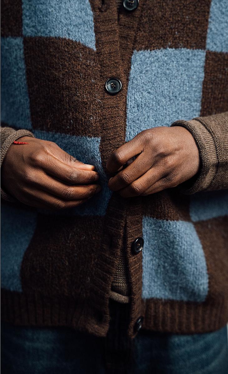 Wooden Gilet Kent – Quadri Marrone
