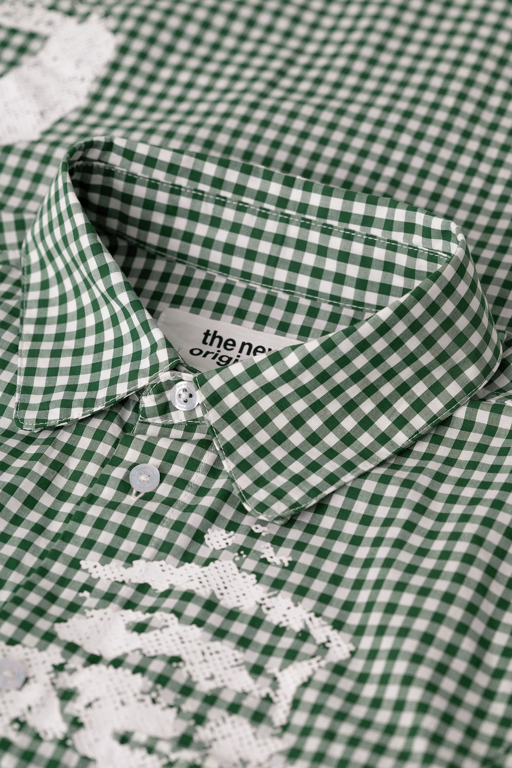 The new originals lion button shirt dark green check