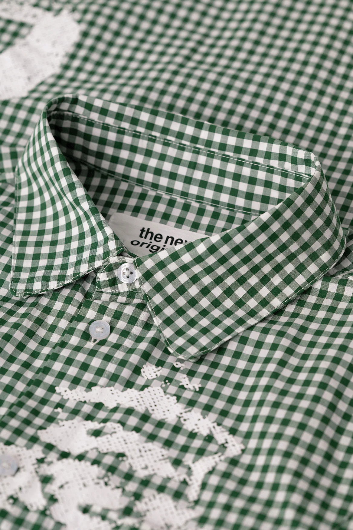 The new originals lion button shirt dark green check