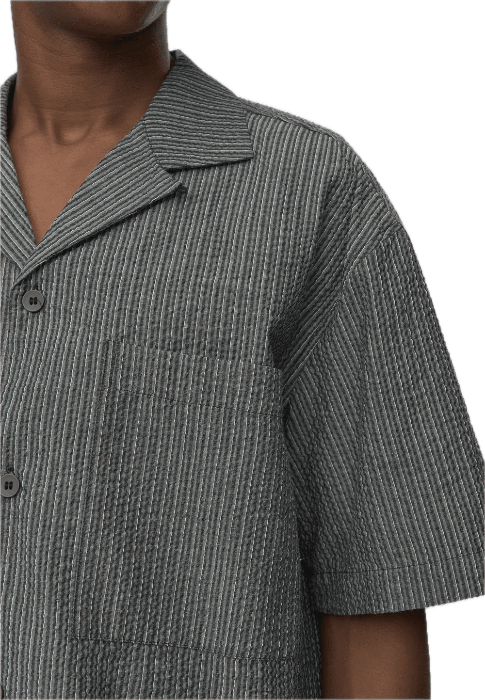 RHODES OVZ SS STRIPED SHIRT 4570 GRAY PINSTRIPE - immagine 4
