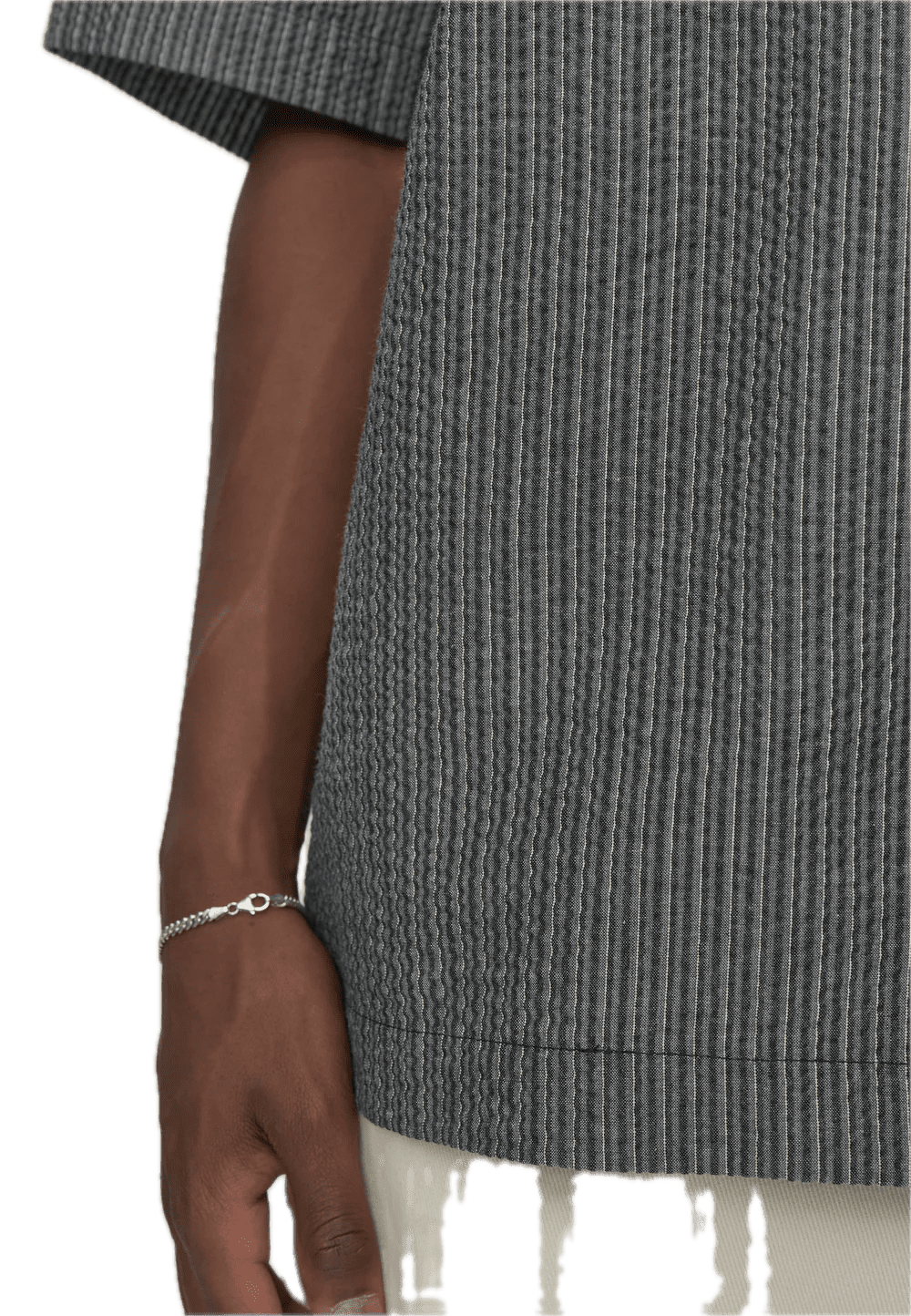 RHODES OVZ SS STRIPED SHIRT 4570 GRAY PINSTRIPE - immagine 5