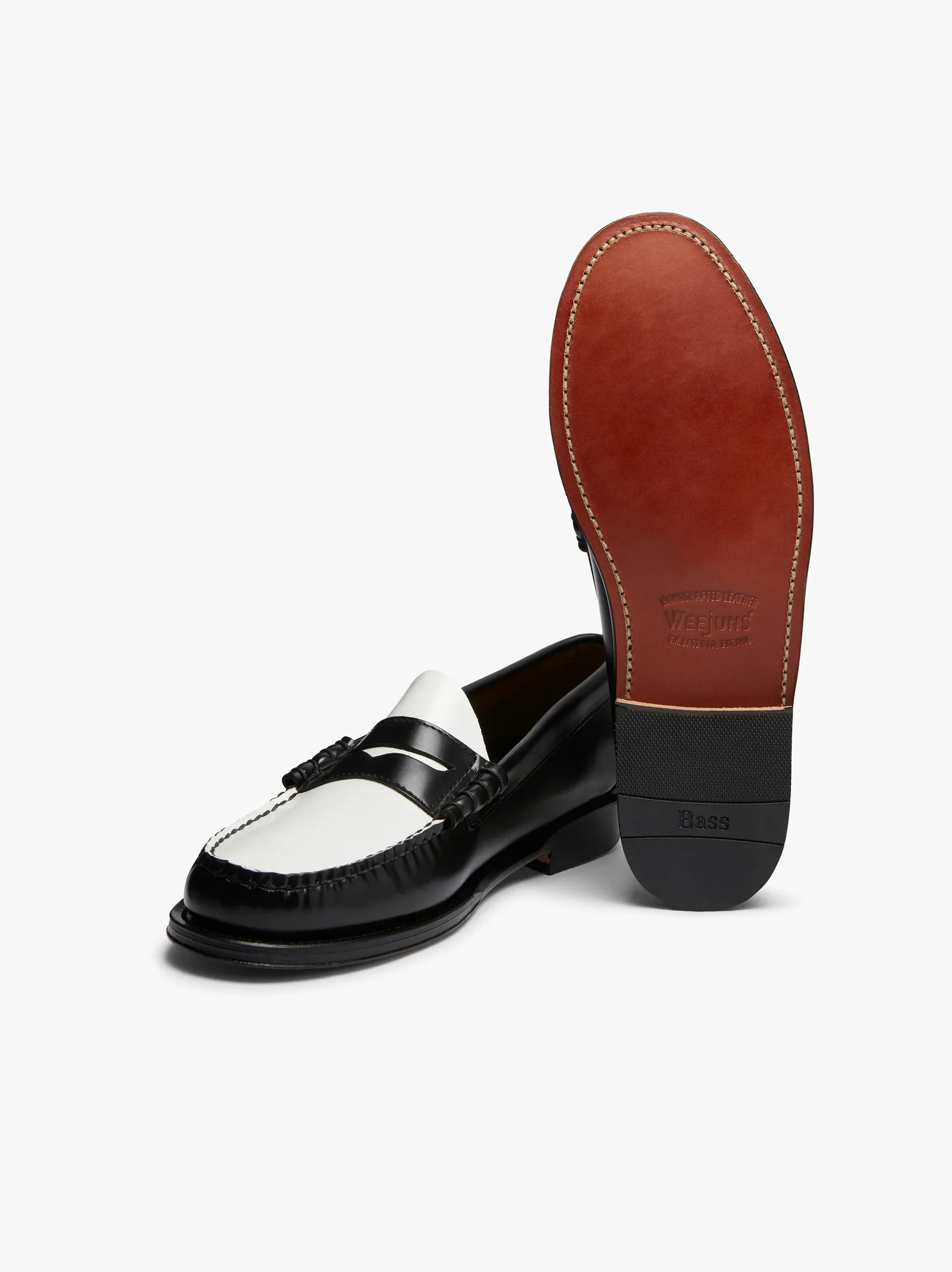 Weejuns Larson Penny Loafers Black & White Leather - immagine 4