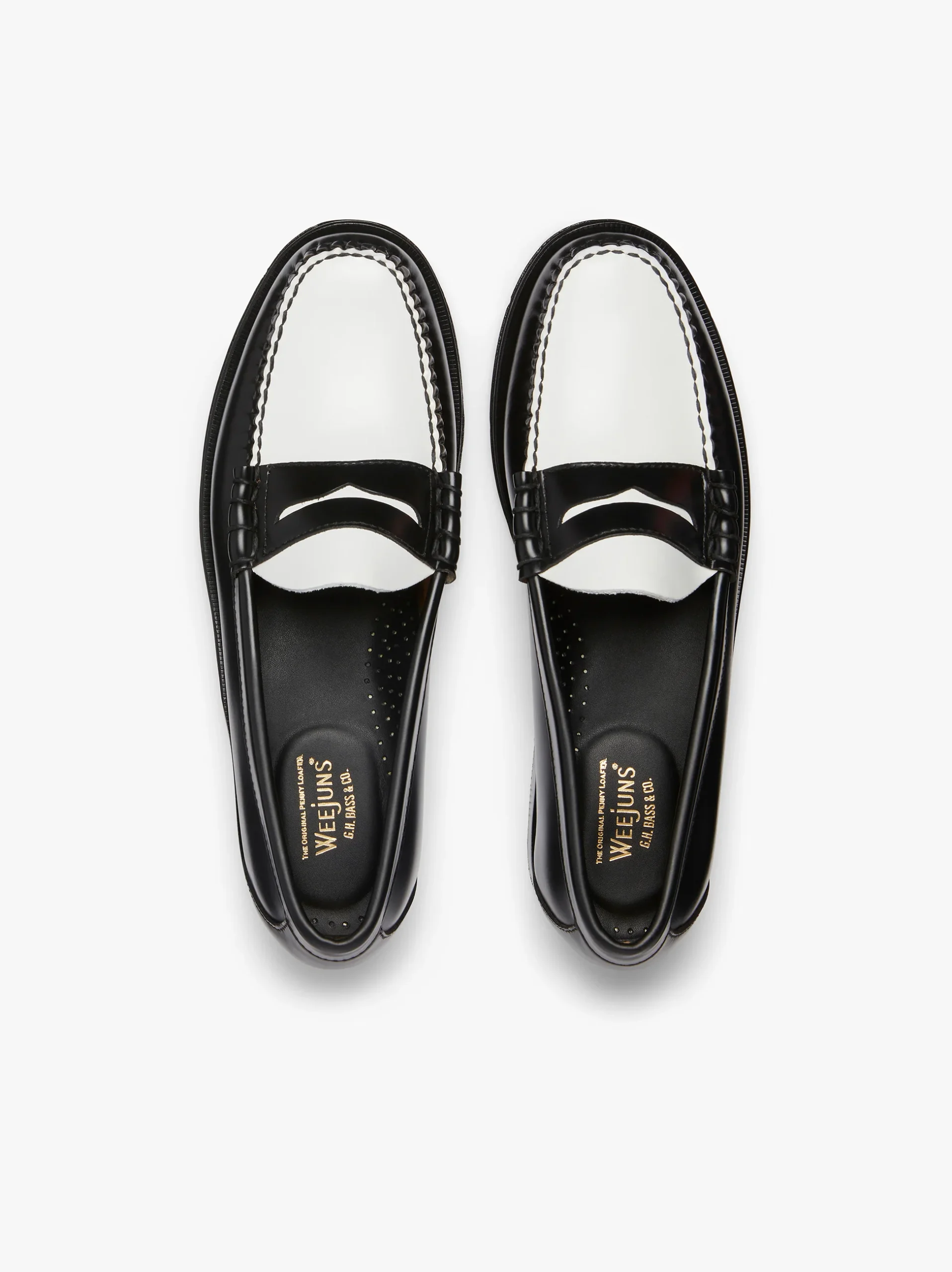 Weejuns Larson Penny Loafers Black & White Leather - immagine 3